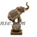 Brown Polystone Elephant On Ball   556344412